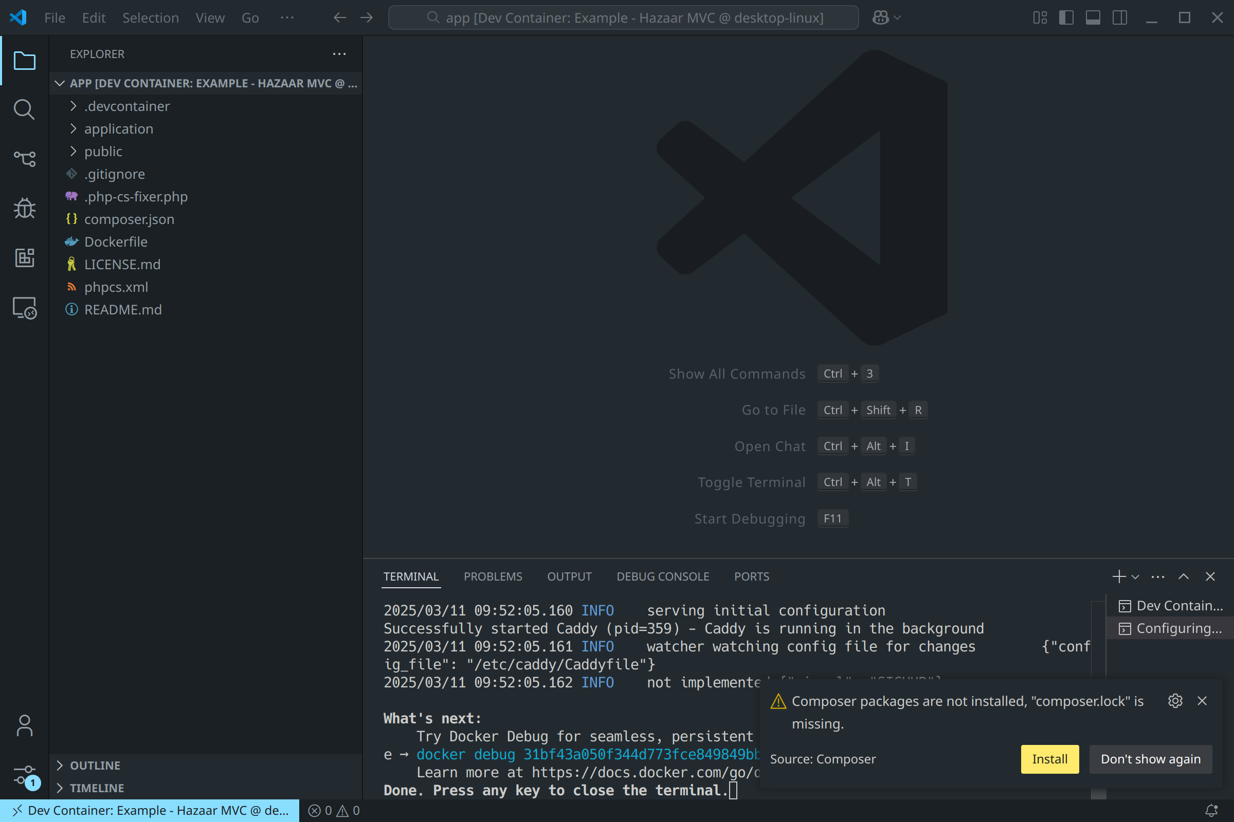 Install composer dependencies